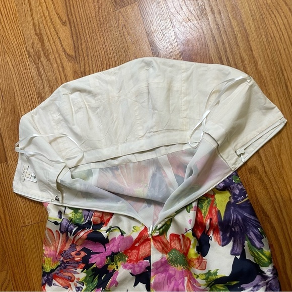 J. CREW 100% Silk Ella Garden Floral Sheath Lined Strapless Mini Dress Women's 4 - Picture 16 of 16